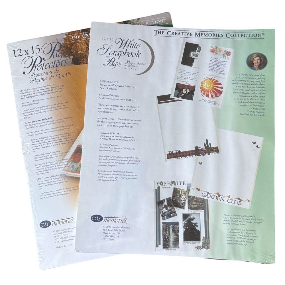 BIG BOOK 12x15 Creative Memories White Pages & Page Protectors NEW NWT Protector